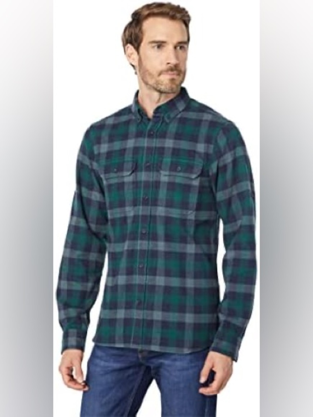 Fjallraven Skog Flannel Button Shirt Plaid Slim Fit Outdoors Mens Size Large